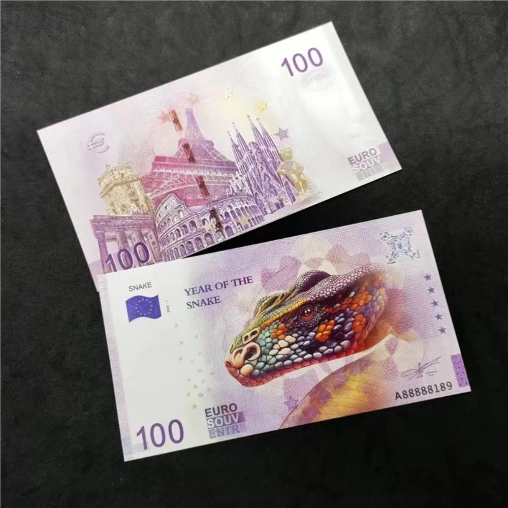 5~100pcs Newest Copy 100 Euro Paper Money 2025 Year of The Snake Banknotes with UV Serial Number Collectibles Gifts