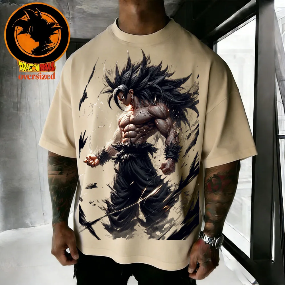 2026 Sommer Dragon Ball Serie Retro Reine Baumwolle Unisex T-Shirt mit Wukong-Aufdruck Übergroßes Freizeithemd