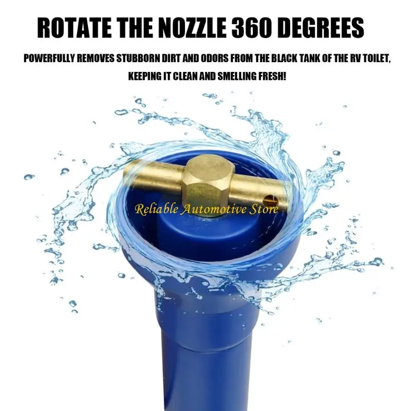 M68B Motorhome Sanitation Rinse Tool with PVC Hose, Rinse Head, Handle and Threaded Hose End, Toilet Cleaning Assembly for