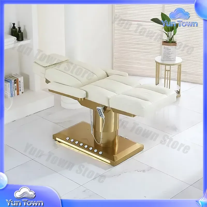 Electric Height Adjustable Massage Table for Leisure Facilities Facial Beauty Nail Salon European Style Metal Beauty Bed for