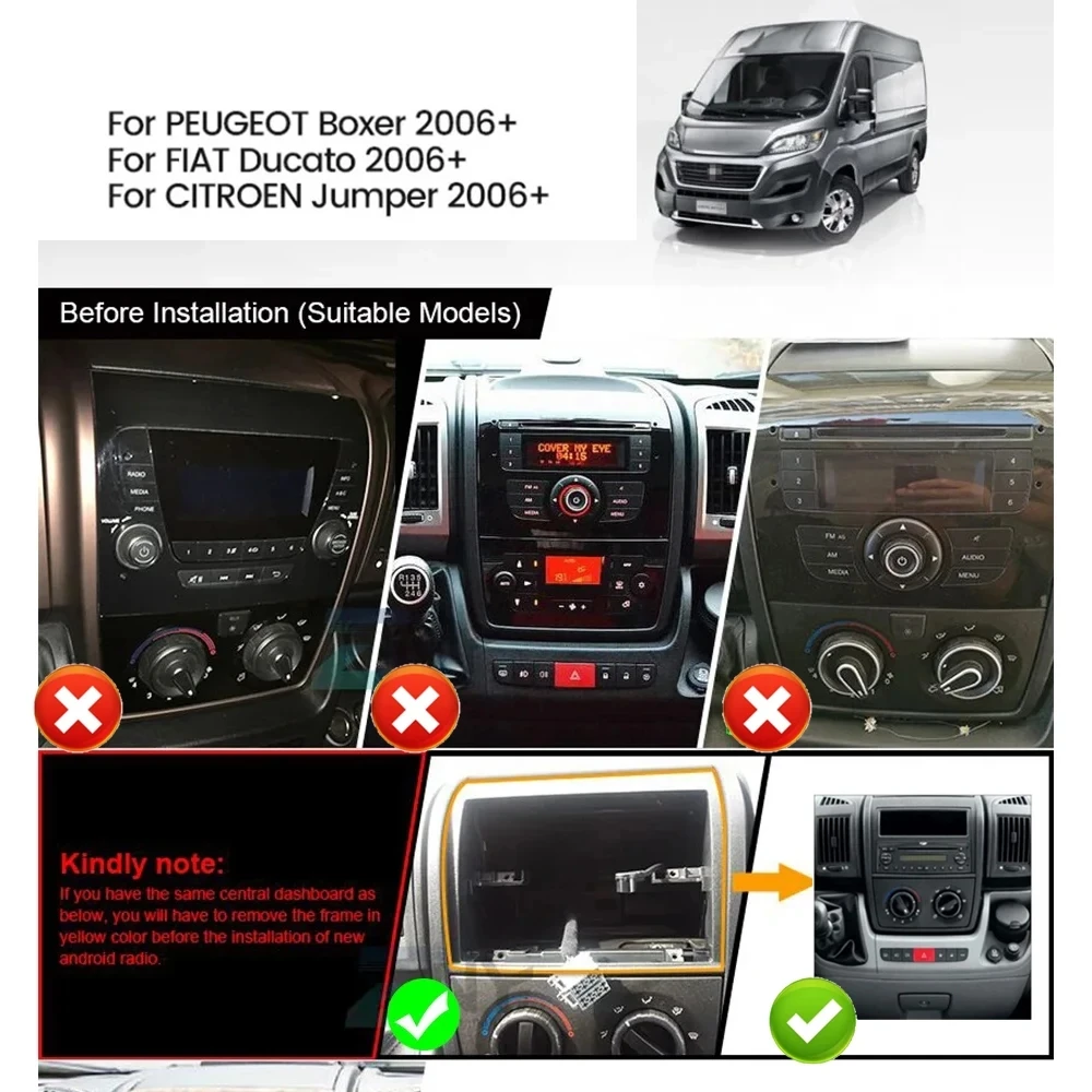 12.3 inch For Fiat Ducato Peugeot Boxer Citroen Jumper 2 2006-2022 Android Car Radio Multimedia Player Auto Carplay Navi GPS