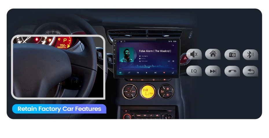 Junsun Android Auto Autoradio für Citroen C3 DS3 2010 2011 2012 2013 2014 2015 2016 Multimedia Wireless Apple CarPlay Intelligente Systeme IPS Touchscreen Stereo Videoplayer 2 Din Autoradio Head Unit Navigation BT GPS 4G WIFI FM AM DSP RDS SWC – Detail 5