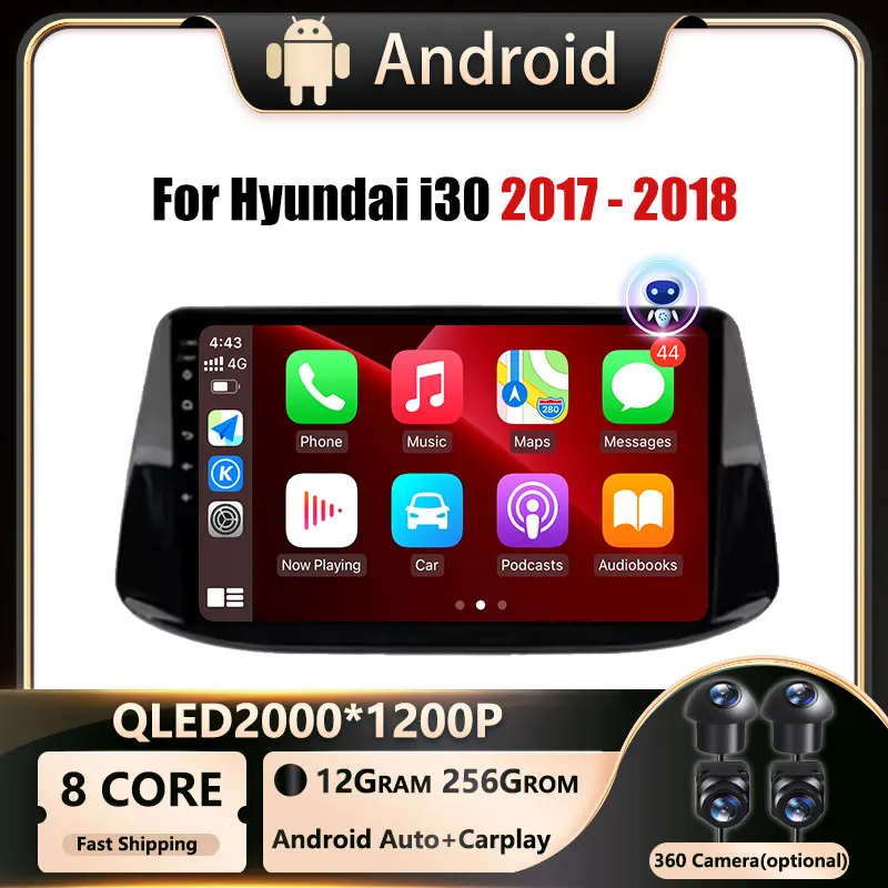 

4G Android OS Multimedia Video Player For Hyundai i30 2017 - 2018 Car Radio Navigation stereo GPS DSP WIFI 4G 2 din QLED screen