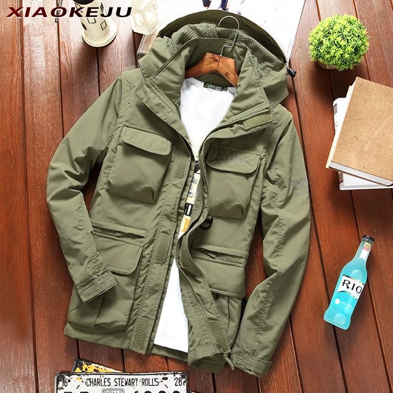 Motorcycle Jacket Luxury Men's Clothing Parkas New in Coats & Jackets Long Winter Man Coat Streetwear Military Camping Spring