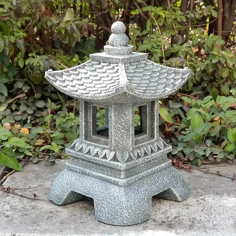 Resin Hand-painted Zen Asian Outdoor Garden Statues with Japanese Pagoda Design-Chinese New Year Ornaments