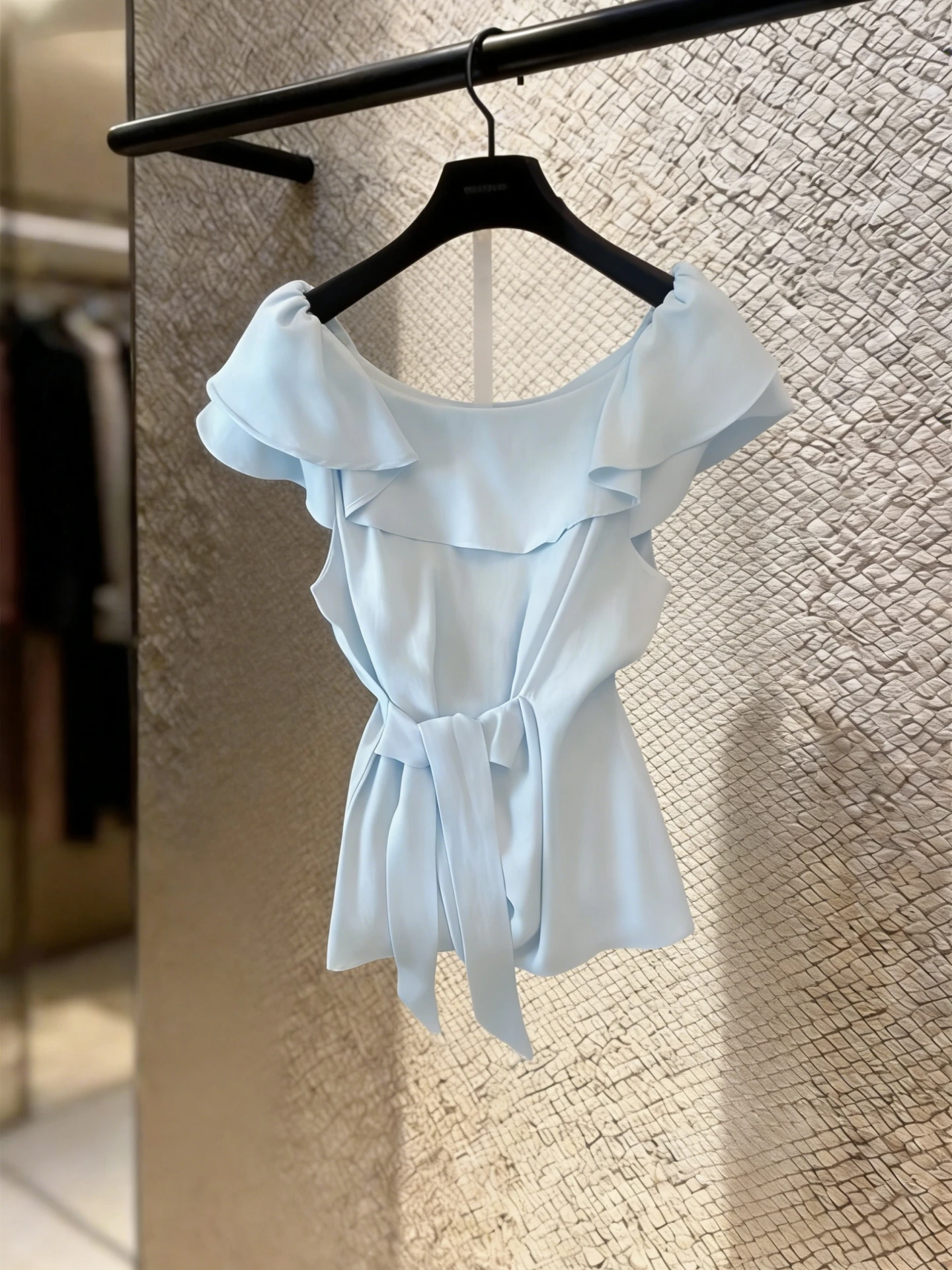 

Elegant Lace Trim Shoulder Bared One Shoulder Shirt Women's Summer New Style Slimming Top Cotton 100% Original Design