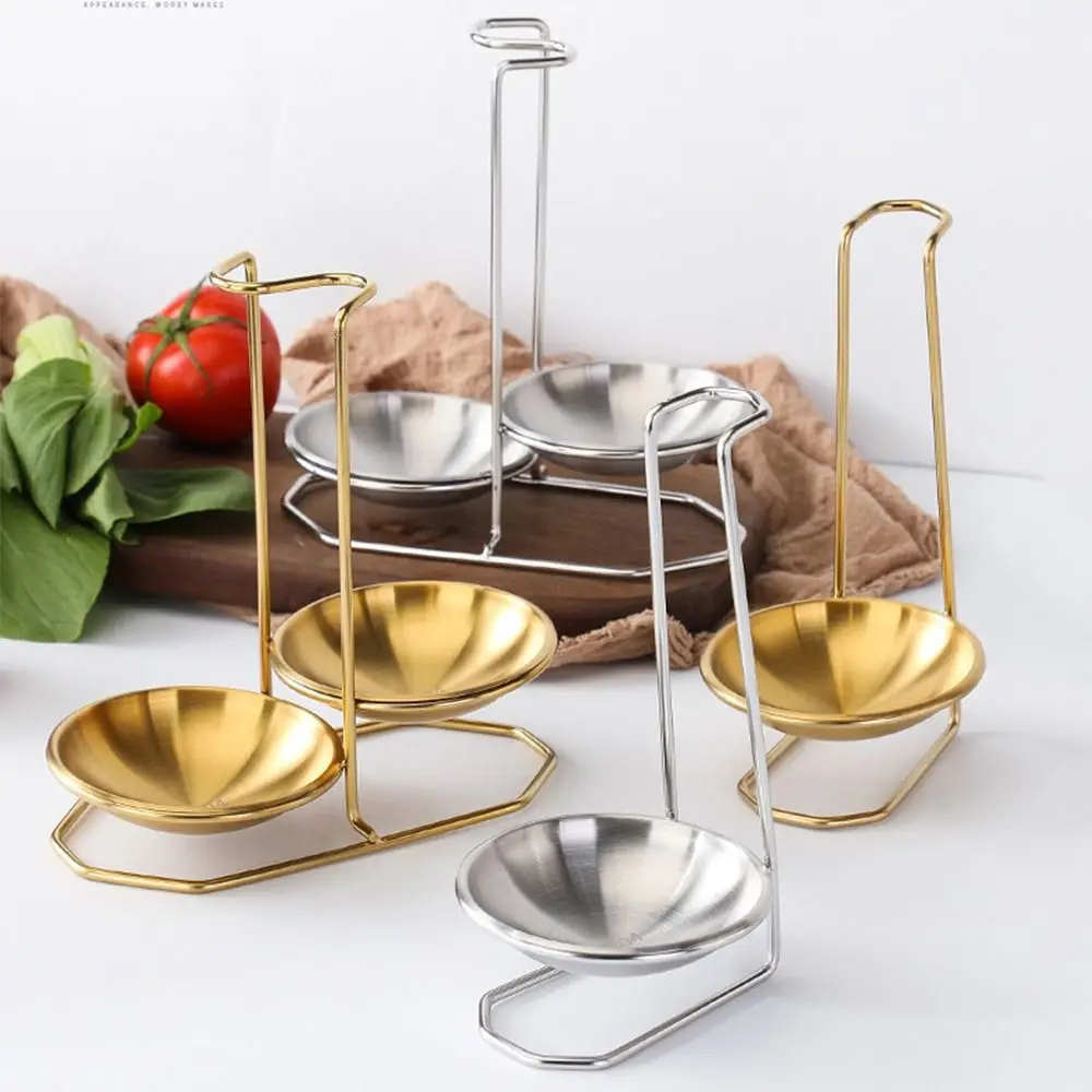 304 Stainless Steel Kitchen Accessories Spoon Utensil Rack Single/Double Ladle Tableware Storage Shelf Soup Spoon Rest Stand