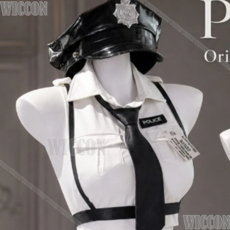 costume-cosplay-originale-jirai-kei-uniforme-da-polizia-y2k-gilet-bianco-senza-maniche-gonna-nera-corta-guanti-per-halloween-festival-comic-con