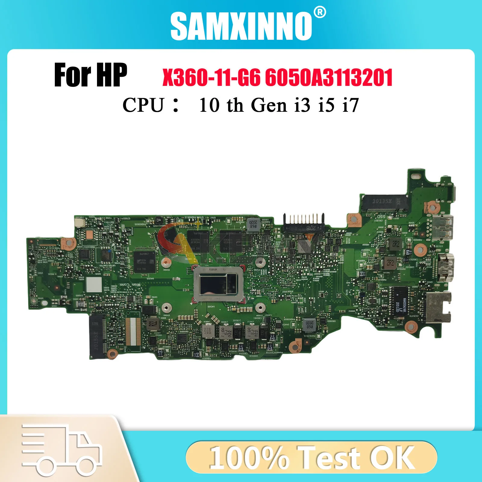6050A3113201 Für HP ProBook X360 11 G6 Laptop Motherboard M03748-601 Mit i5-10210Y CPU 8GB RAM Getestet OK