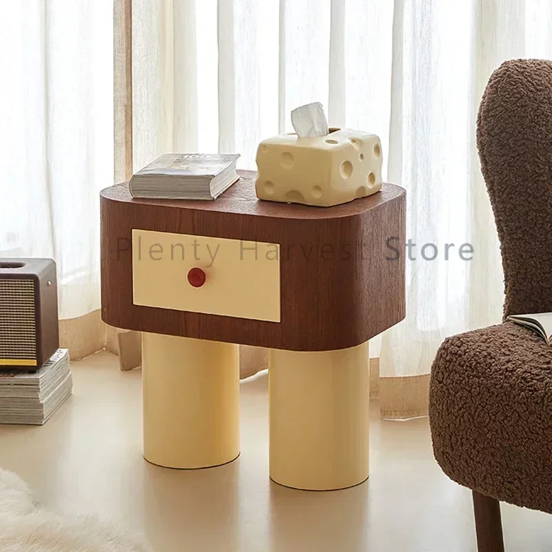 

Modern Kawaii Nightstands Nordic Cute Simple Center Side Table Aesthetic Organizers Makeup Table De Chevet Bedroom Furniture