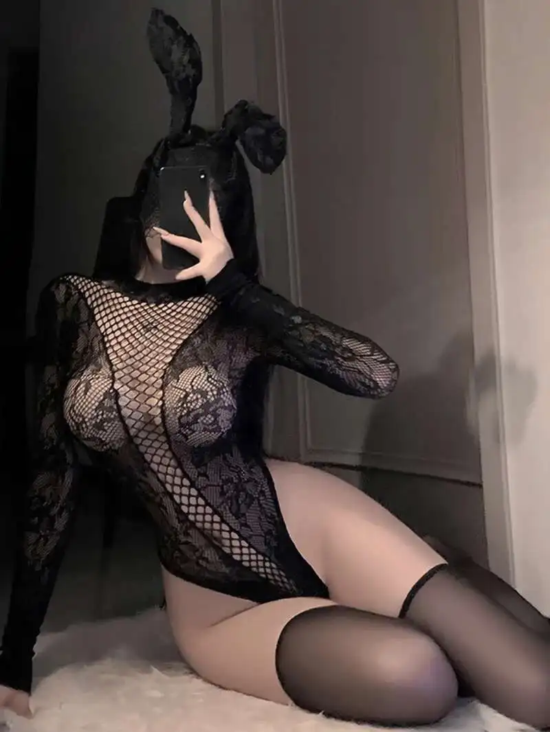 

Hollow Sexy Mesh See Through Bodysuit Women Women Underwear Suit Role Play Nightwear Charming Comfortable Smooth Bodysuits M03S