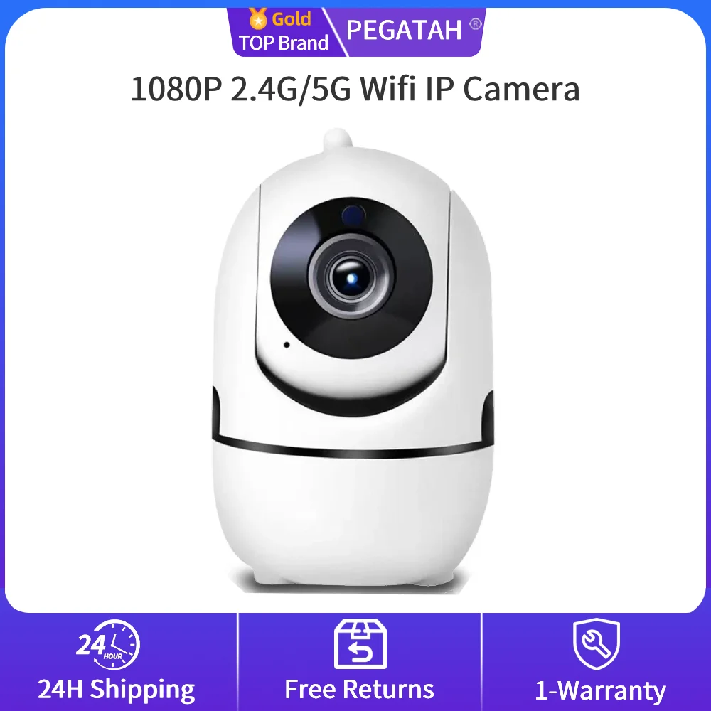 

PEGATAH 2MP 2.4G/5G Wifi IP Camera Smart Home Baby Pet Security Camera Auto Tracking Full Night Vision Network Wireless Camera