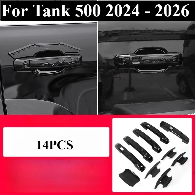 

Fit for Tank 500 2024 2025 2026 Car Door Bowl Handle Decorative Stickers Modified Tailgate Handle Protective Cover Upgrade Parts