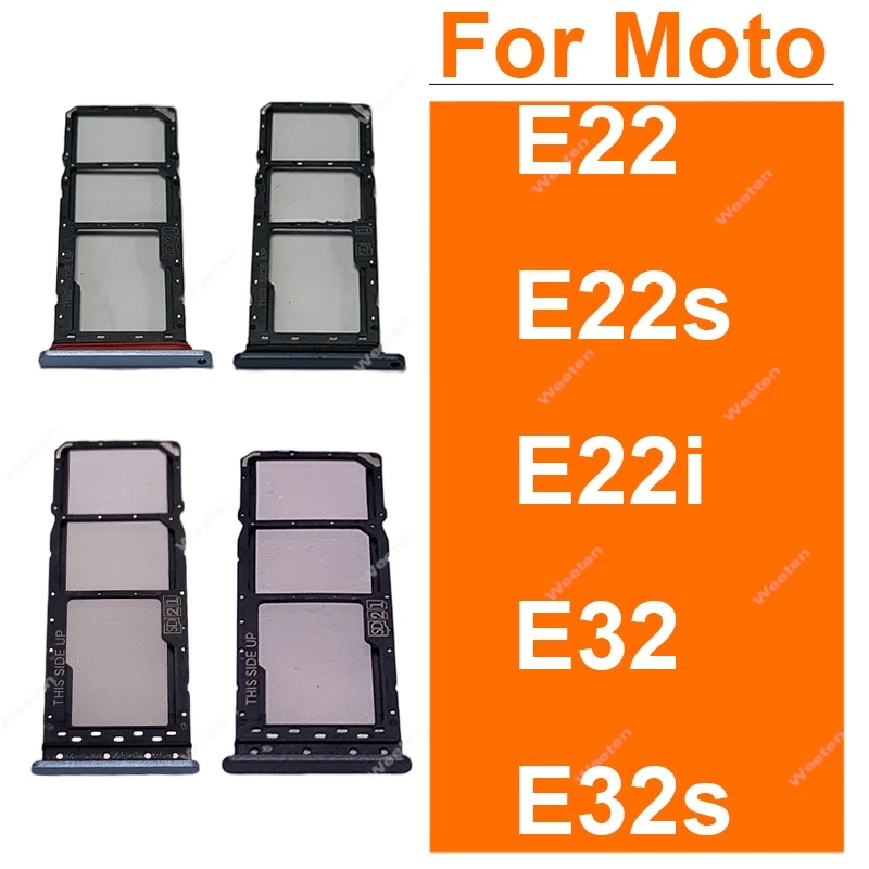 Bandeja de tarjeta Sim para Motorola MOTO E22 E22S E22i E32 E32S SIM Cadr ranura titular lector de tarjetas adaptadores reemplazo de enchufe