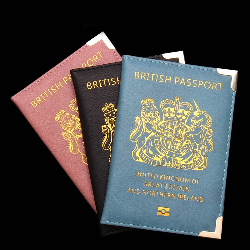 2023 Travel Accessories New United Kingdom British Passport Cover with Elastic Band Passport Holder Cover Passport Wallet