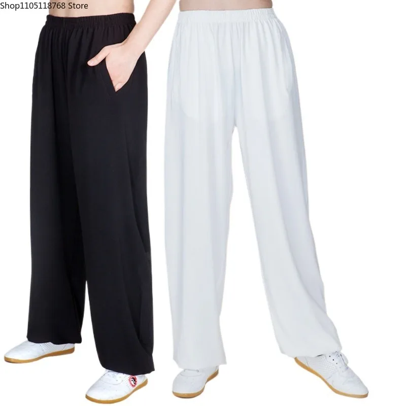 

Легкие брюки для тай-чи из хлопка и льна, тренировочные брюки для боевых искусств, унисекс, брюки для кунг-фу