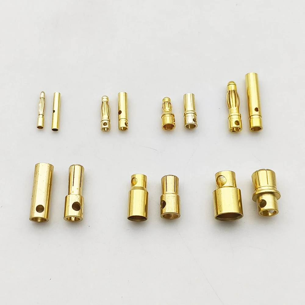 2/5/10Pairs Gold Plated 2mm 3mm 3.5mm 4mm 5mm 6mm 8mm Banana Plug Male Female RC Battery Connector DIY Parts