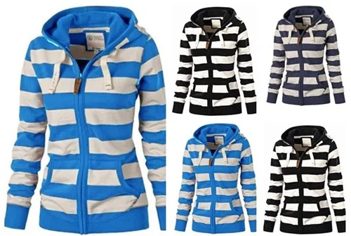 2020ebay Women's Autumn Winter Large Size Long Sve Striped Hoodie Sweatirt Commute Sle Single Piece Elastic Fiber