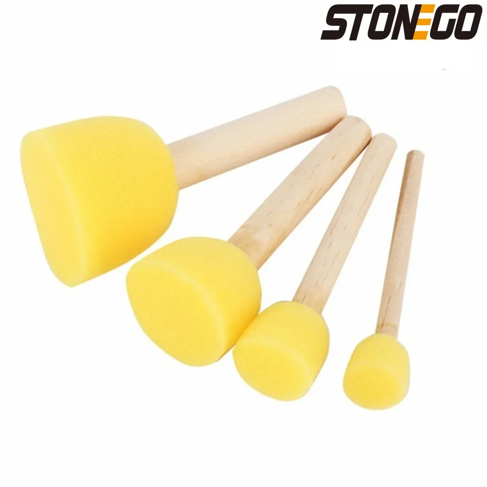 

STONEGO губка с деревянной ручкой, кисть для рисования, детские цветы, граффити, художественный рисунок, игрушки для рисования, инструмент, школьные канцелярские принадлежности