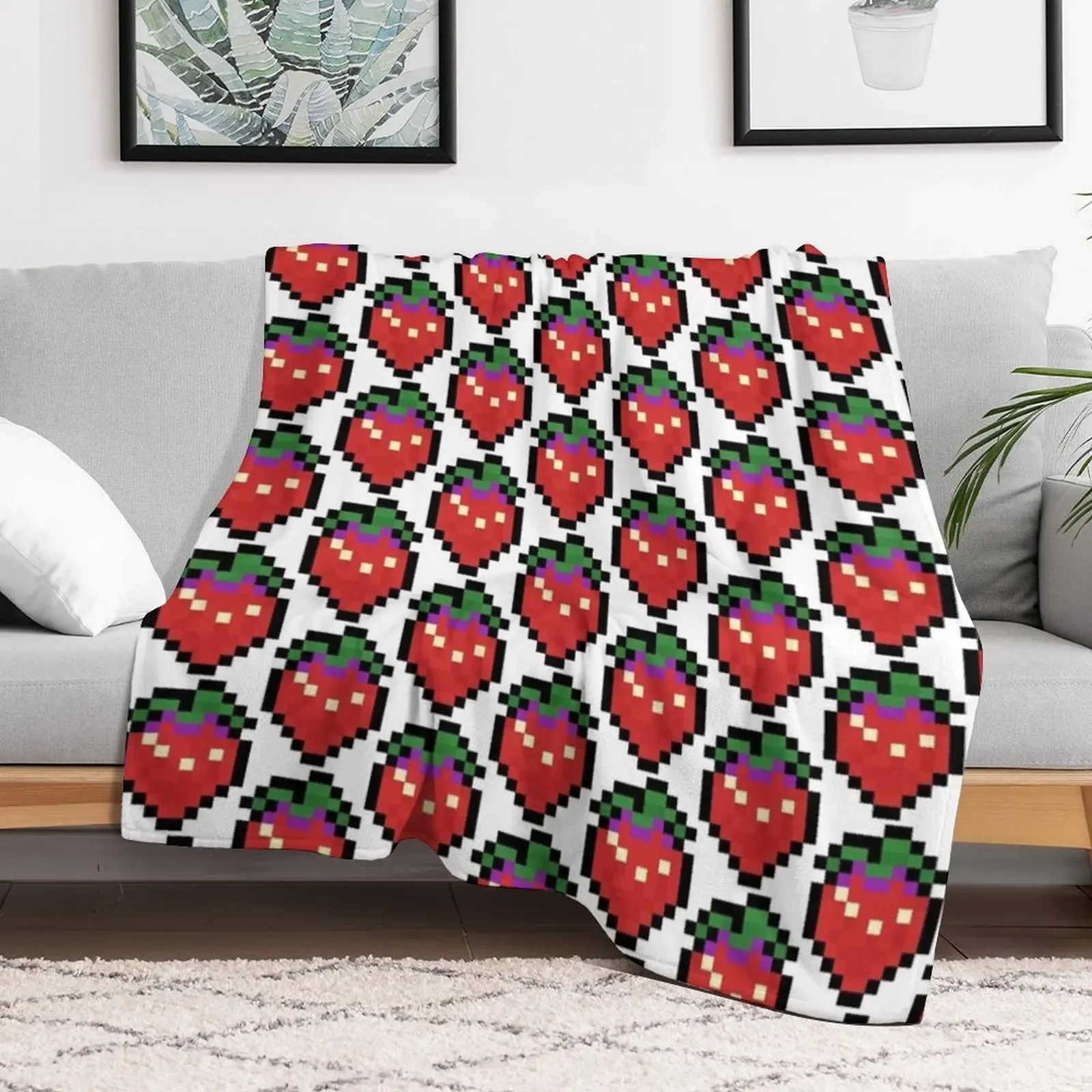 Celeste - Strawberry Sprite Throw Blanket For Sofa Thin Soft Plaid Blankets