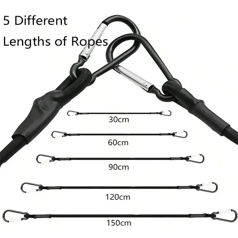 5 Types of Stretch Elastic Ropes Kayak Tying Ropes Roof Luggage Fixing Ropes Camping and Hiking Accessories