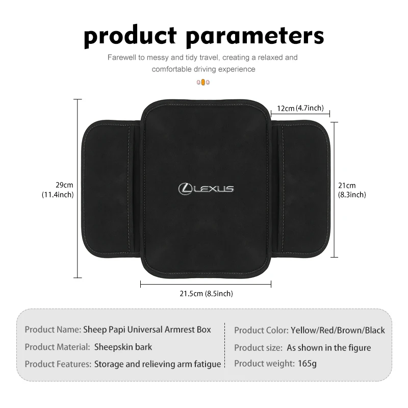 Universal Car Armrest Box Pad Central Control Storage Bag For Lexus CT ES GS NX IS250 CT200h IS300h ES300h ERX400h NX300h