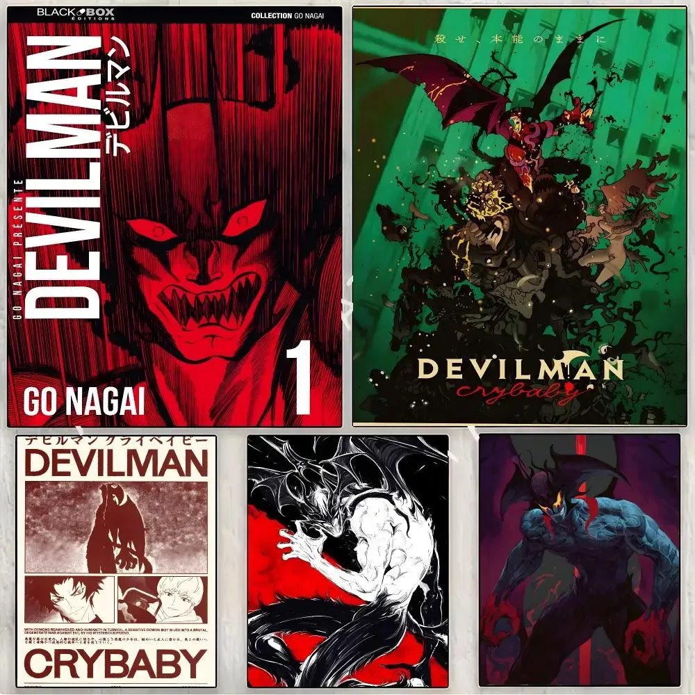 Crybaby Anime Visceral Horror Devilman Crybaby Painting Calligraphy Canvas Print Wall Mural for Living Room Decor Gifts