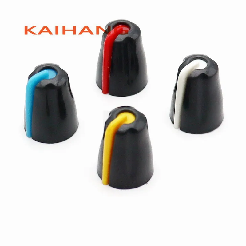 10PCS 14.5X18MM Plastic Double Color Knob Cap Potentiometer Encoder Knob Cap 180 Degrees D-Shaped Inner Hole 6mm