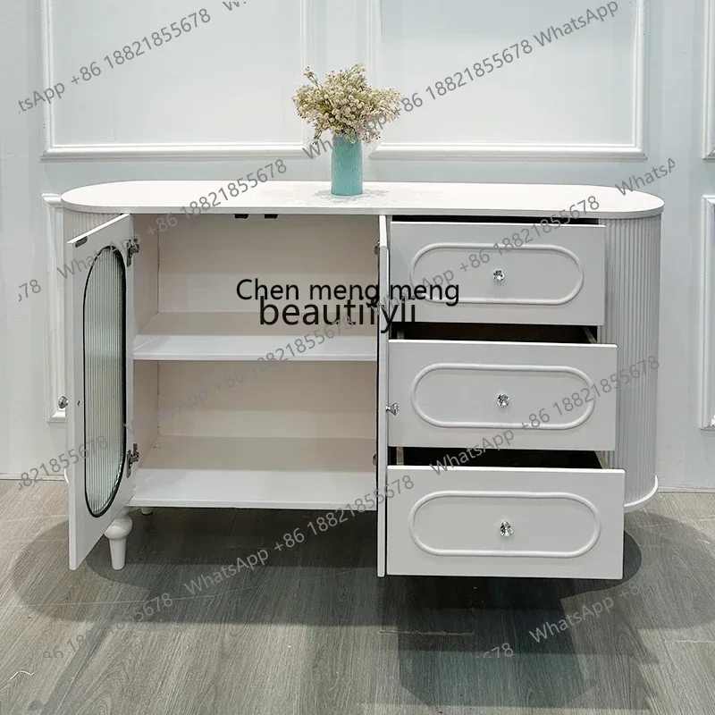 ss8350 American light luxury solid wood dining edge modern French wine cabinet storage cabinet