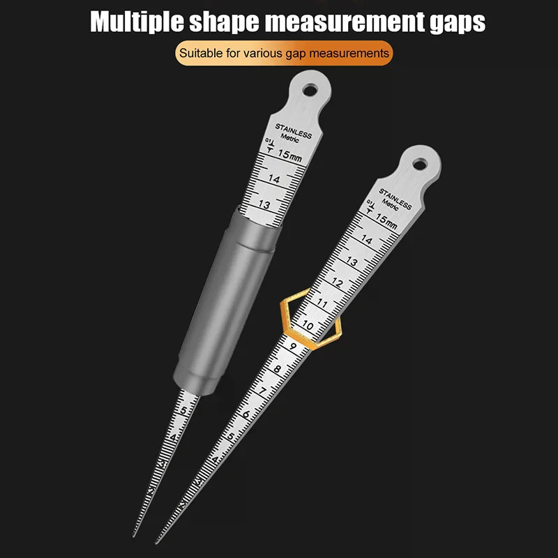 1-15mm Stainless Steel Taper Gauge Feeler Inner Diameter Ruler  Hole Measuring Tool For  Taper Aperture Scale
