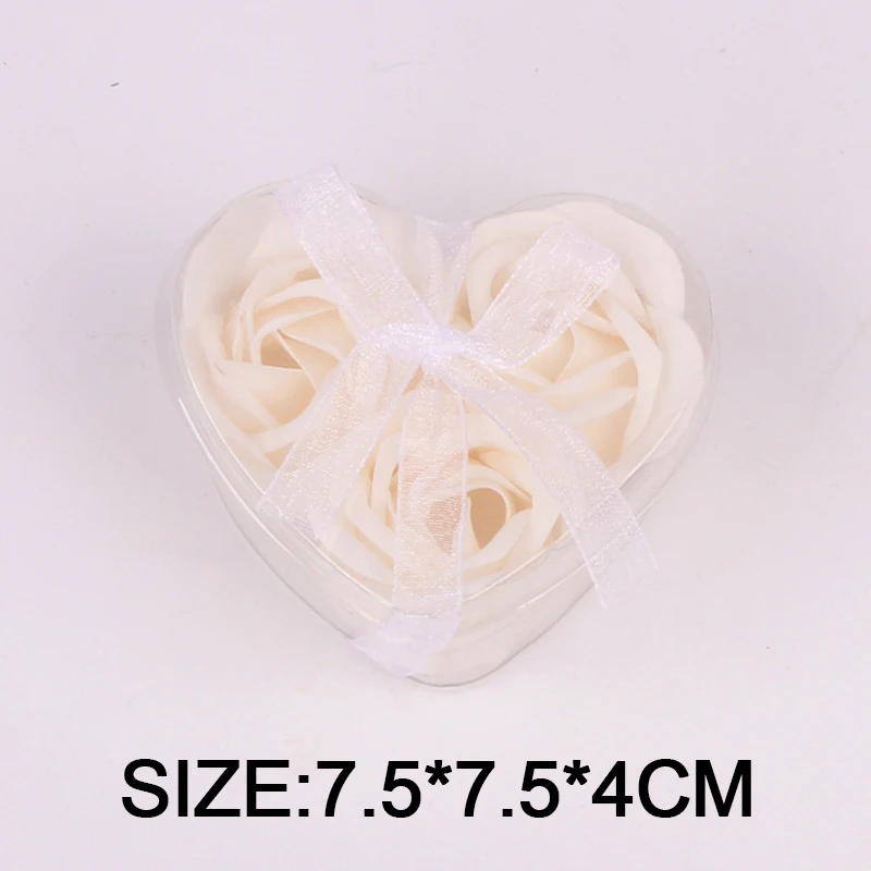 Heart Rose Soap Flower box Handmade Scented Bath Body Soap Wedding Valentine\'s Day Gifts Bridesmaid Present Party Favor Souvenir