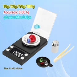 100g/50g/20g/10g Jewels Electronic Scale 0.001 Accuracy Digital Jewelry Pearl Scale Portable Medicinal Herbs Lab Weight Scale