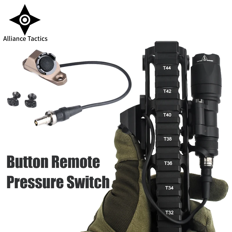 

Tactical Hot Button Remote Pressure Switch M-lok Keymod Rail SF M600 M300 Weapon Flashlight for Airsoft DBAL-A2 Unity Switch