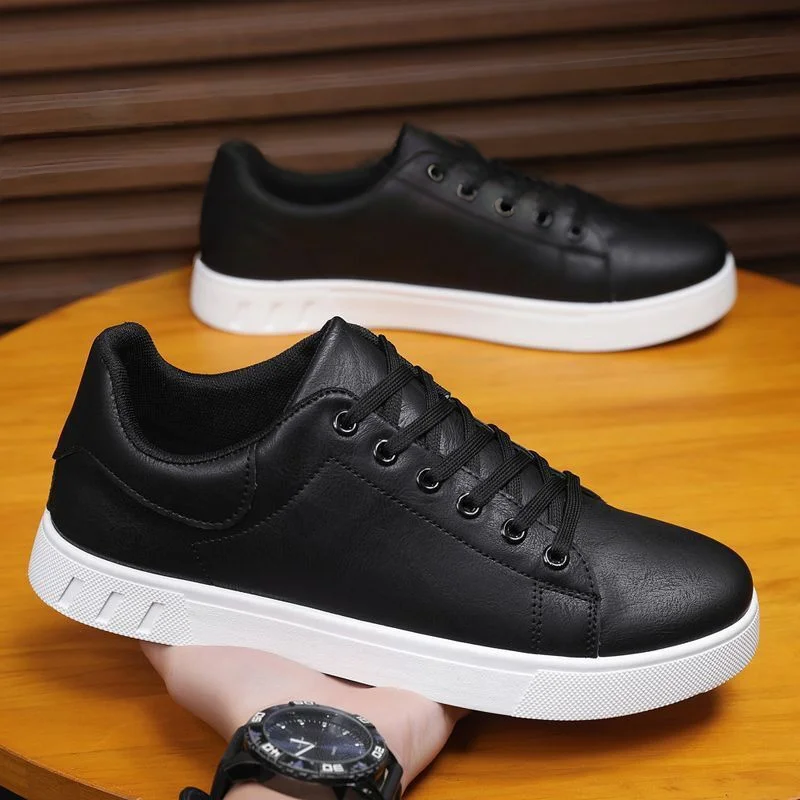 أحذية كاجوال بدون كعب أحذية رياضية من الجلد البريطاني أحذية مسطحة أحذية كلاسيكية للرجال من الجلد لربيع وصيف أحذية بدون كعب عصرية جديدة #4