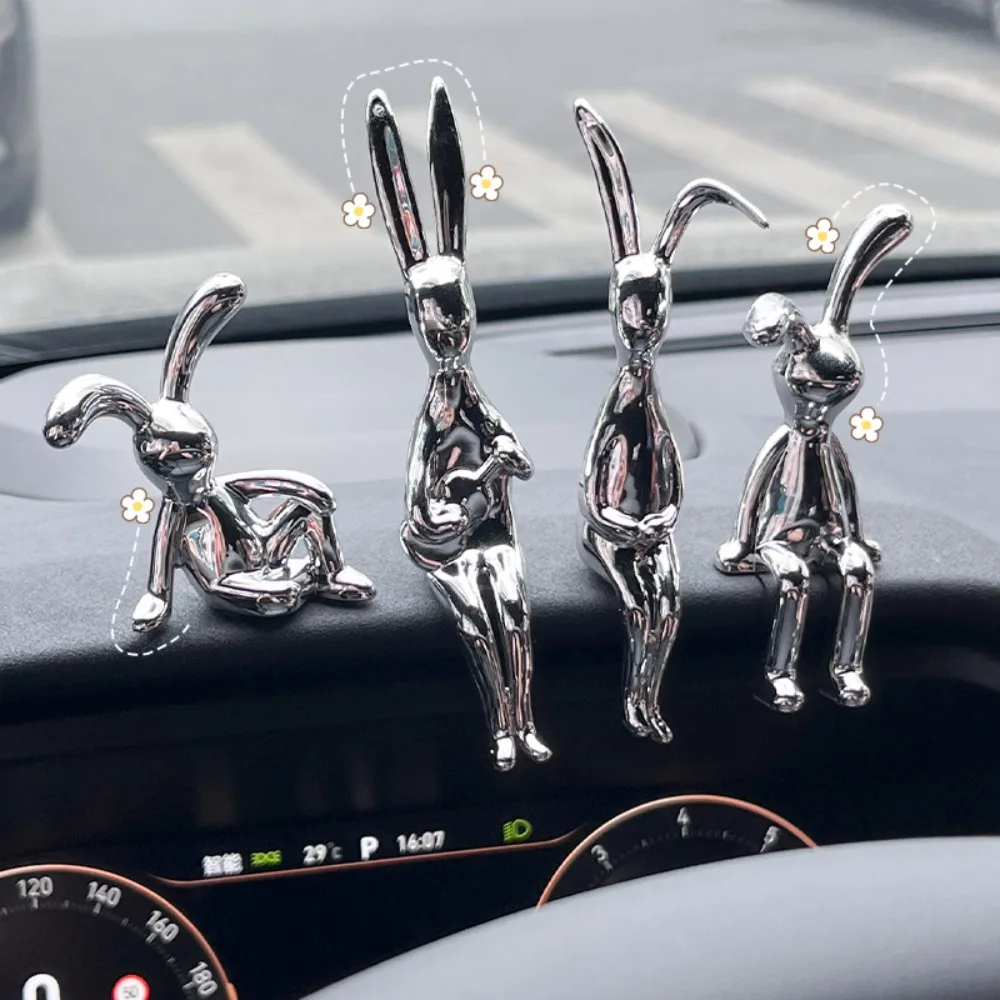 Decor Accessories Rabbit Ornament 3D Animal Figurine Cute Rabbit Center Console Decoration Pastable Modern Style