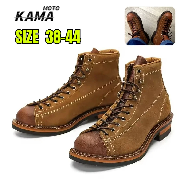 Hiking Shoes Men's Trekking Boot British Ankle Casual Sneakers Trekking Shoes Thick Soled High Top Motorcycle Boots