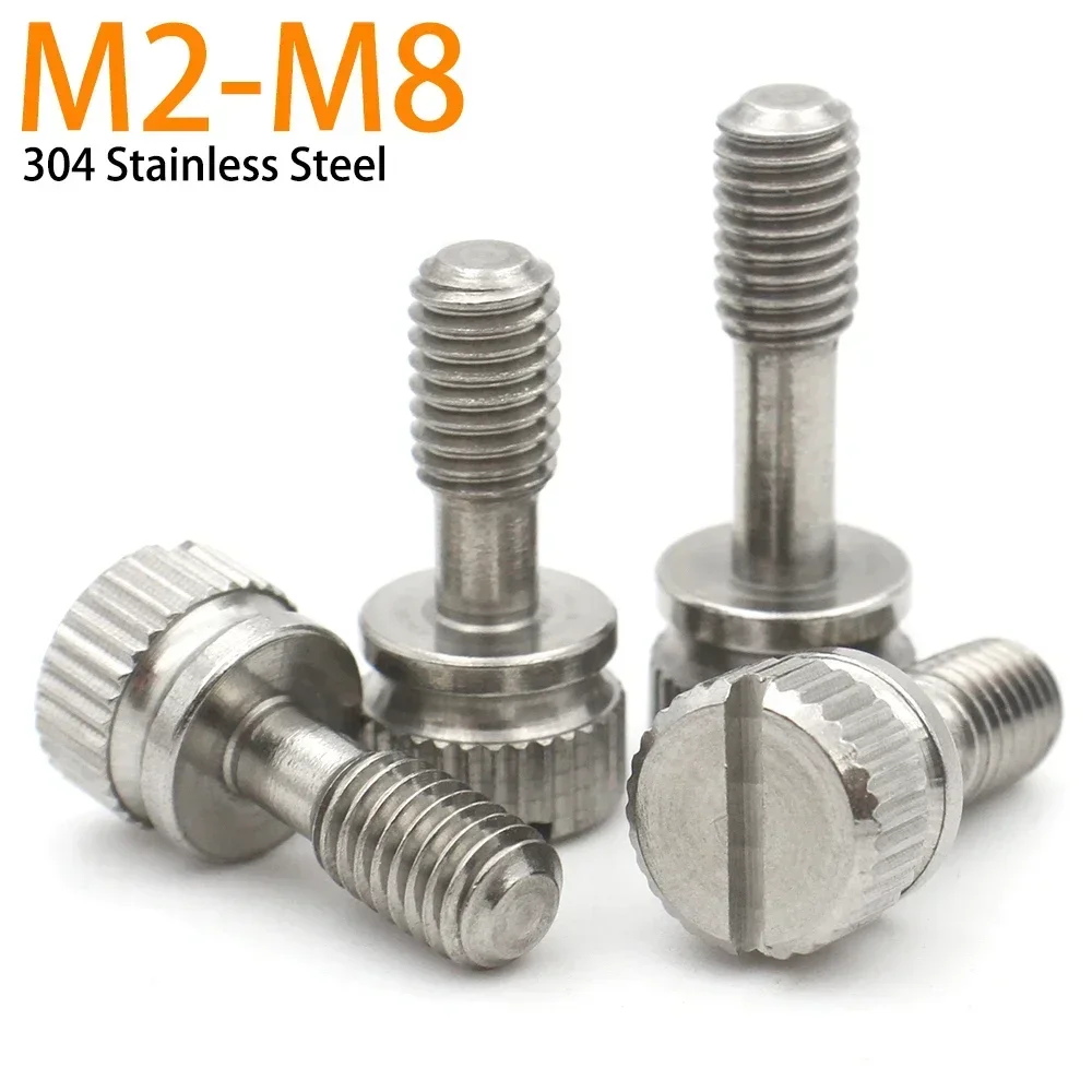 2/5/10/20pcs M2 M2.5 M3 M4 M5 M6 M8 GB839 304 Stainless Steel Slotted Screw Hand-Tighten Anti-loosening Knurled Thumb Bolt