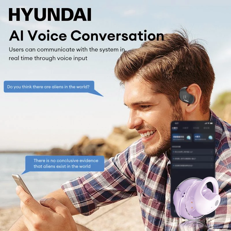 Choice HYUNDAI HY-T26 Pro OWS Earphones Wireless Bluetooth 5.4 AI Headphones HIFI Sound Quality Long Endurance Earbuds HD Call