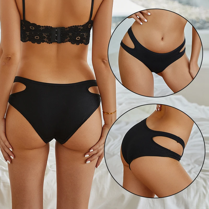 FINETOO 3PCS/Set Double Strap S-XL Women Cotton Panties Underwear Sexy Lingerie Underpant For Woman Female Intimates Girl Pantys