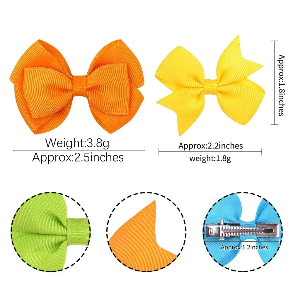 2/4/10pcs all\'ingrosso neonata nastro solido Bowknot fermagli per capelli colorati bambino fatto a mano carino copricapo forcine accessori per