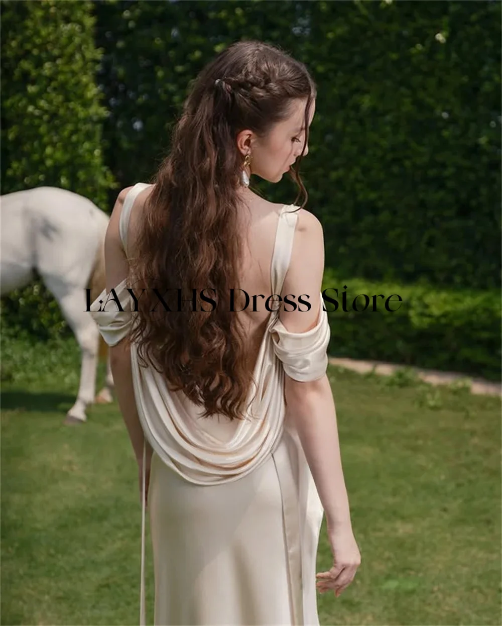 ボヘミアンコールドショルダーマーメイドウェディングドレスアイボリーソフトステイン花嫁ドレス写真撮影ブライダルドレスカスタマイズされたvestidosデノビア