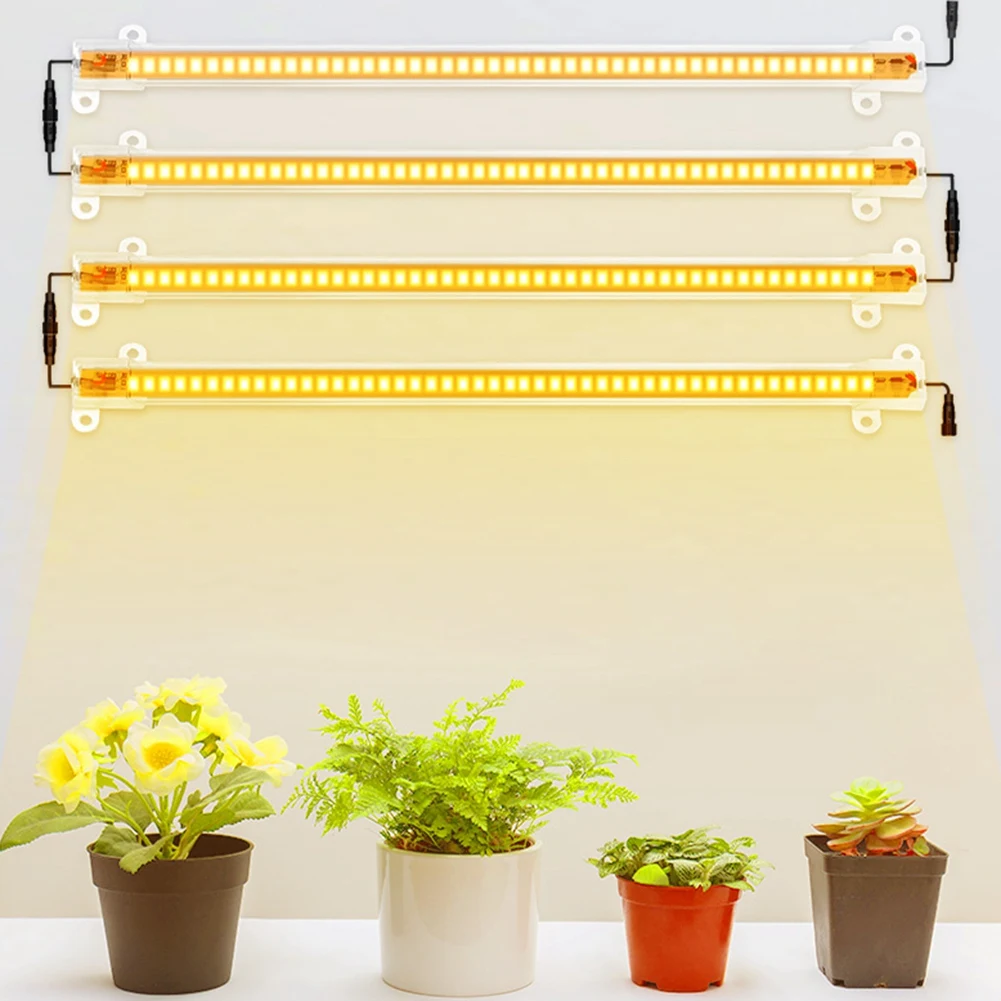 ABHU LED 성장 빛 스트립 50Cm 실내 꽃 랙 식물 전체 스펙트럼 램프 EU 플러그 성장