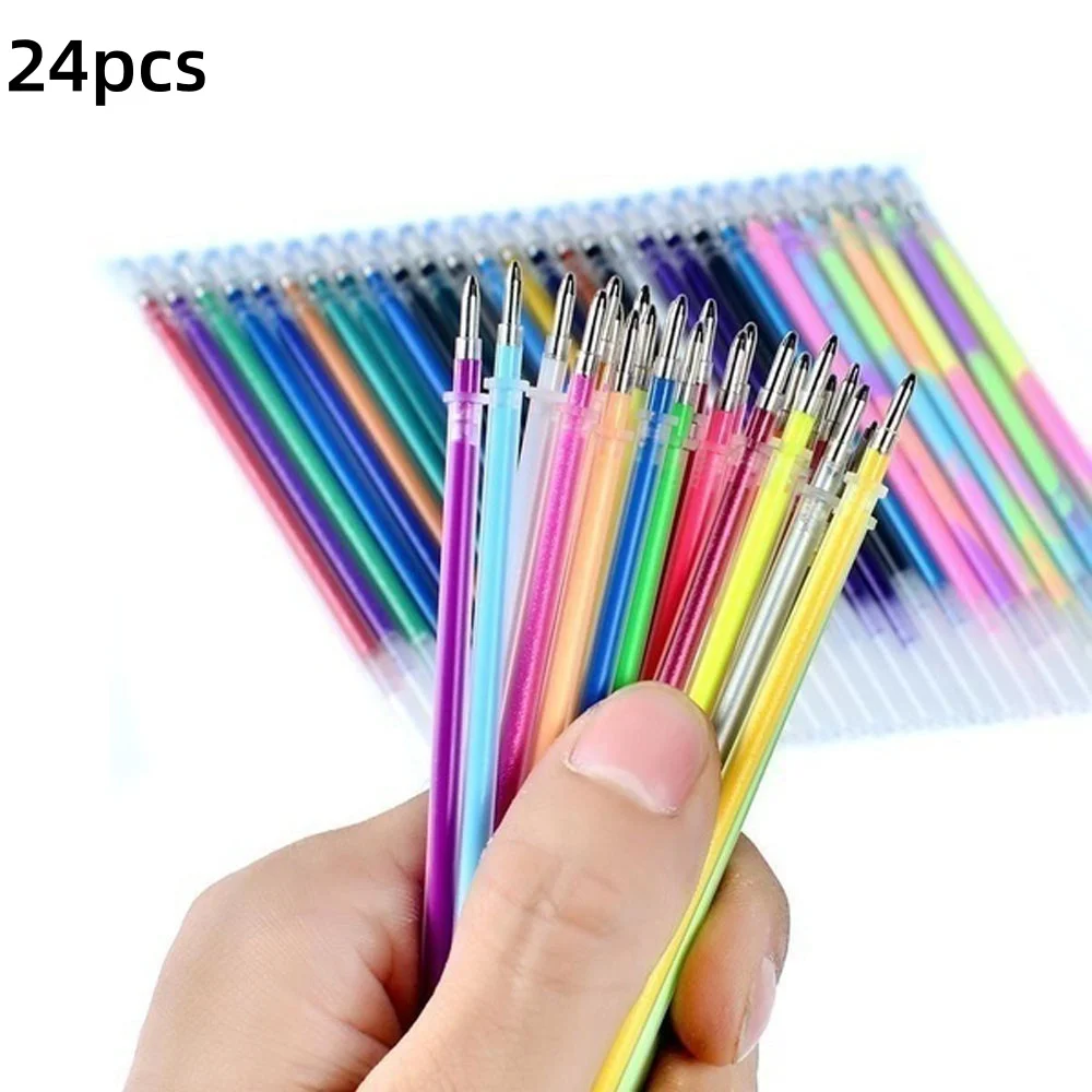 24-72pcs Flash Graffiti Watercolor Gel Pen Highlight Refill Color Full Shinning Refill Painting Pen Refills Drawing Color Pens image 6