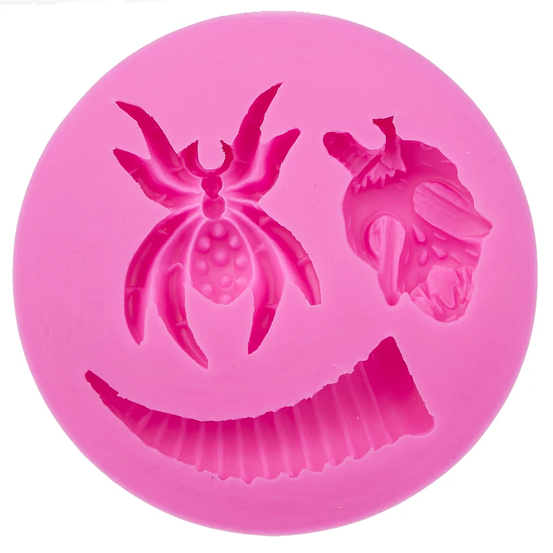 

Силиконовая форма с черепом и пауком, формы для шоколадной помадки, инструменты для украшения торта «сделай сам», E532