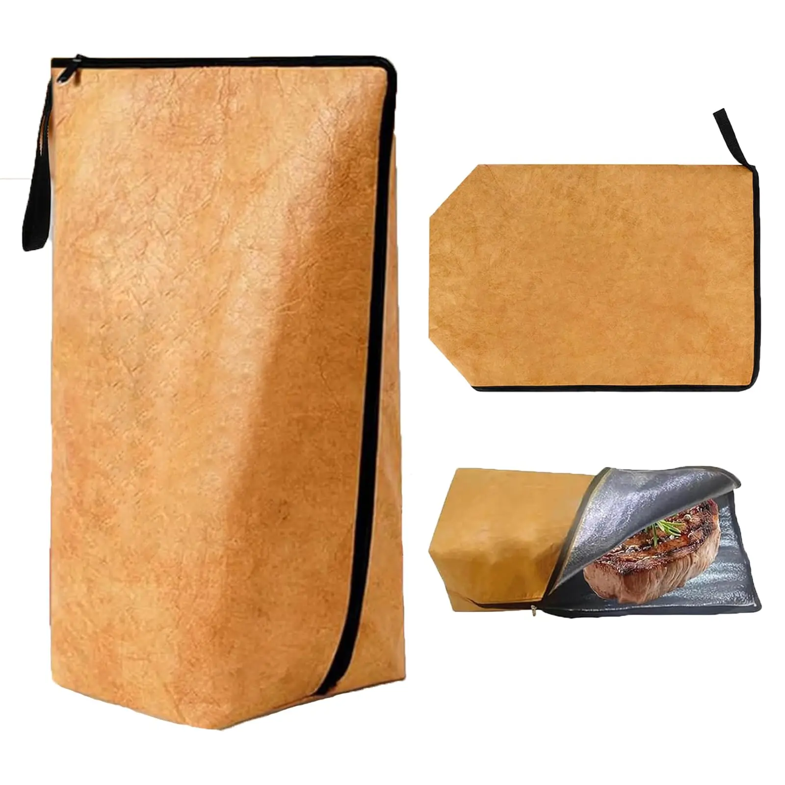 

BBQ Blanket for Resting Meat, Reusable Insulated Meat Blanket with Zipper, Foldable and Lightweight BBQ Bag for Outdoor Grilling