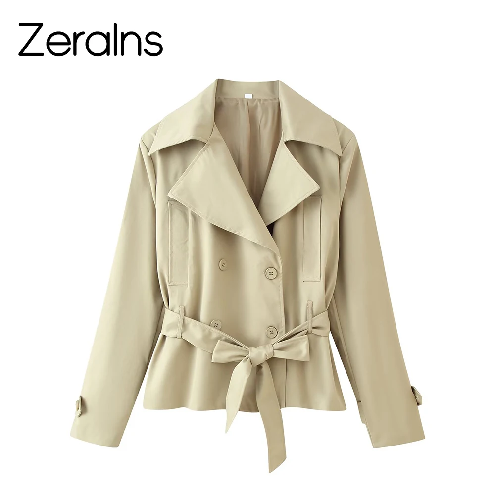ZERAINS European and American style new women's clothing simple and versatile solid color belt short jacket half skirt set