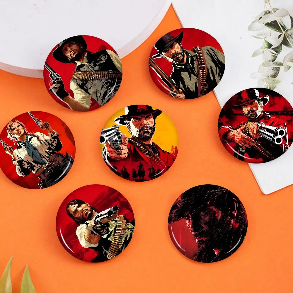 Game R-Red Dead Redemption 2 RDR2 58mm Handmade Brooch Cartoon Cosplay Badge on Backpack Jewelry Accessories Gifts