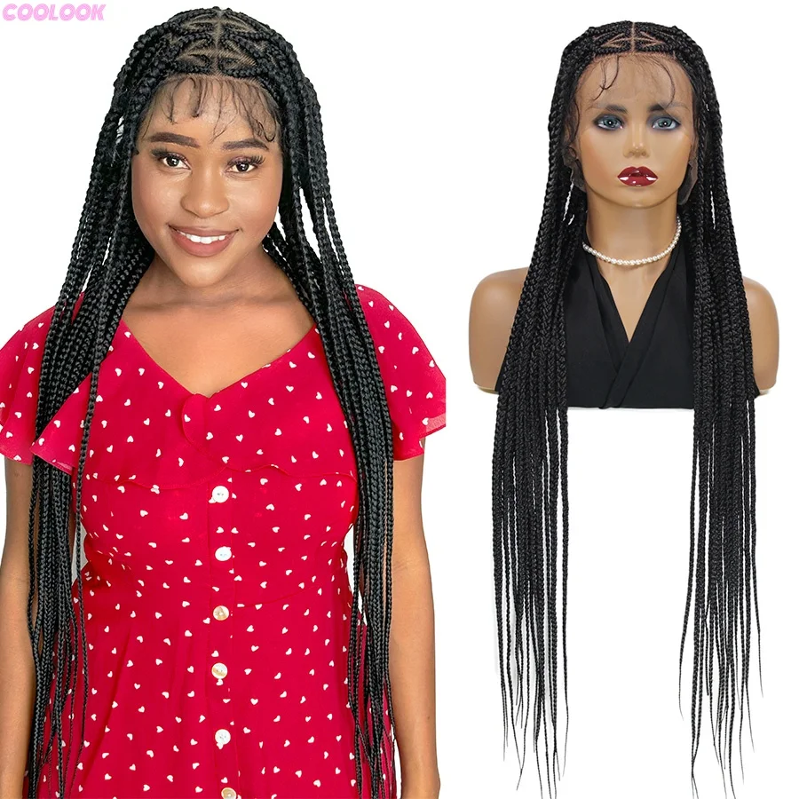 

Fulani Heart Shape Cornrows Braids Wig Синтетические полные кружевные плетеные парики для женщин Blondde Red Knotless Box Braids Парик фронта шнурка