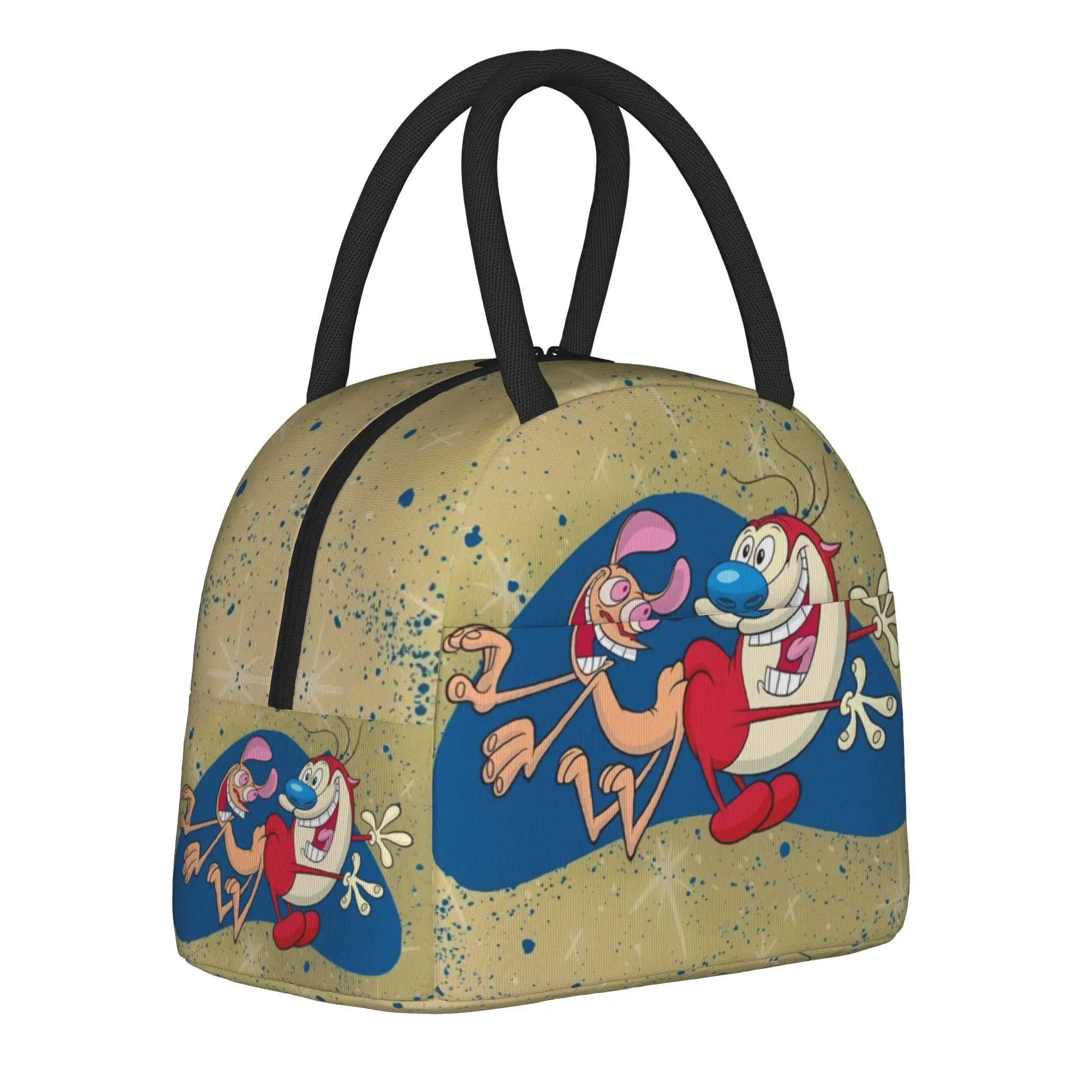 Lunch Boxes  Duo Rucksack Ren & Stimpy  Merch  Storage Food Box INS Trendy Cooler Thermal Lunch Box For School