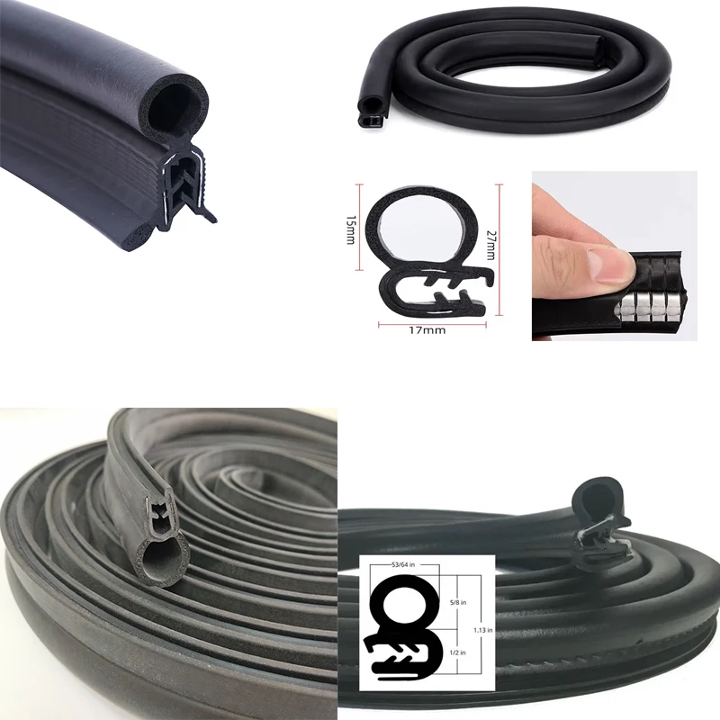 Door Rubber Seal Strip Trim Seal for Cars Trucks Boats RV Seal Kit Noise Insulation Rubber Seals Dust Anti-collision